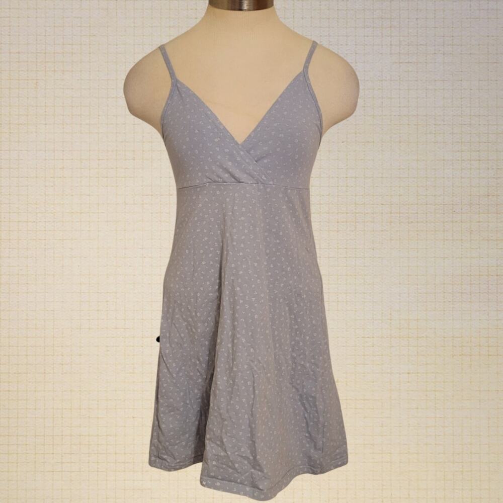 Brandy Mayville Blue Floral Spaghetti Strap Mini Dress V Neck Size XS